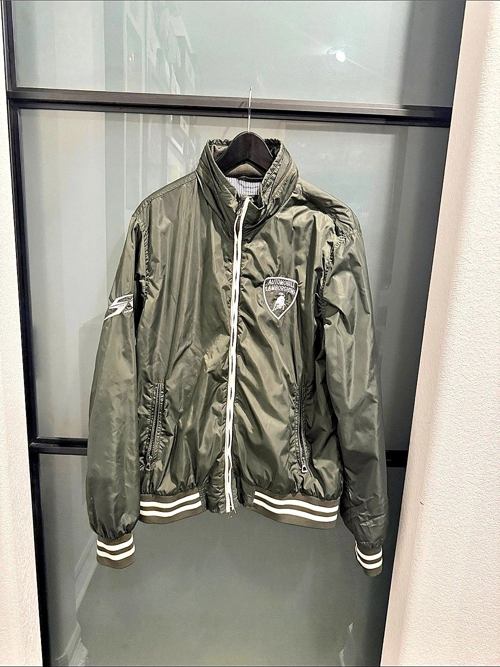 Automobili Lamborghini Embroidered Lightweight Jacket in Green (Fits US Large)